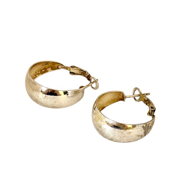 Sterling Silver Earrings Hoop Dangle Leverback Chunky Lightweight Thailand - Picture 4 of 12